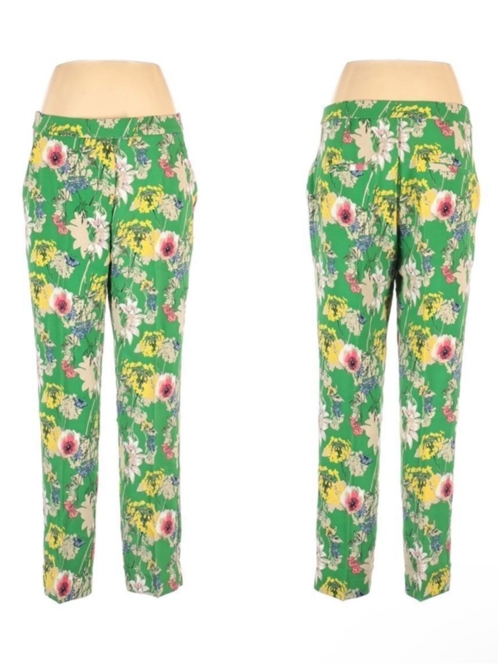 GIBSON LATIMER Green Floral Garden Dress Pants 10